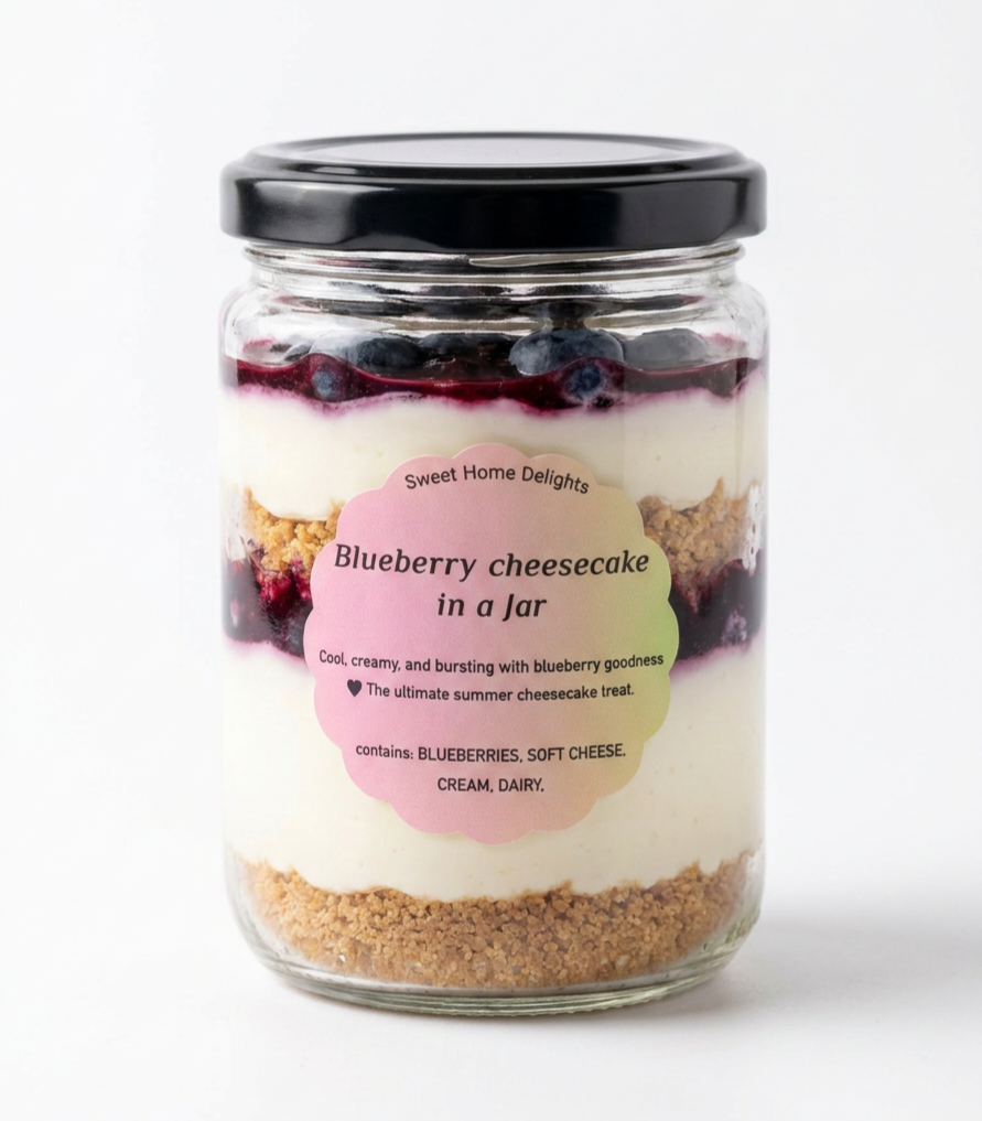 Blueberry cheesecake in a Jar