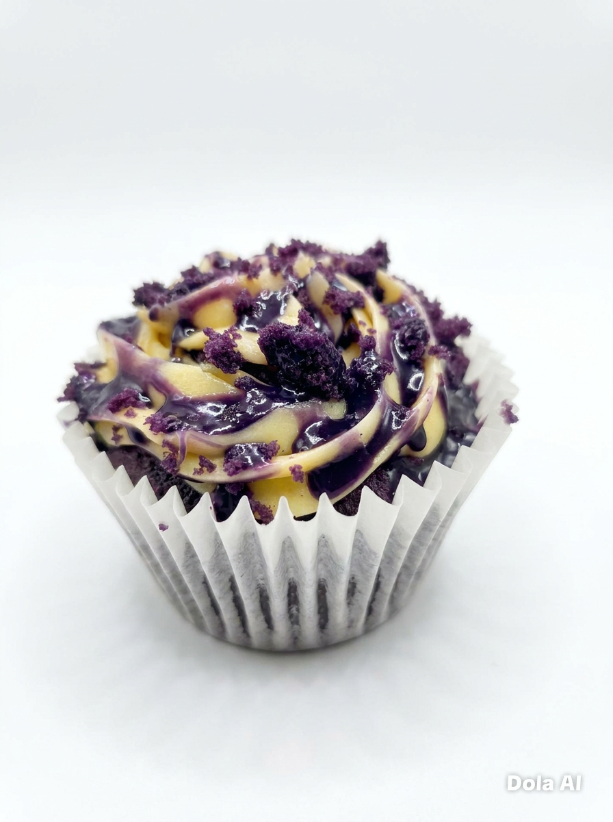 Box of 4 UBE Custard cupcakes