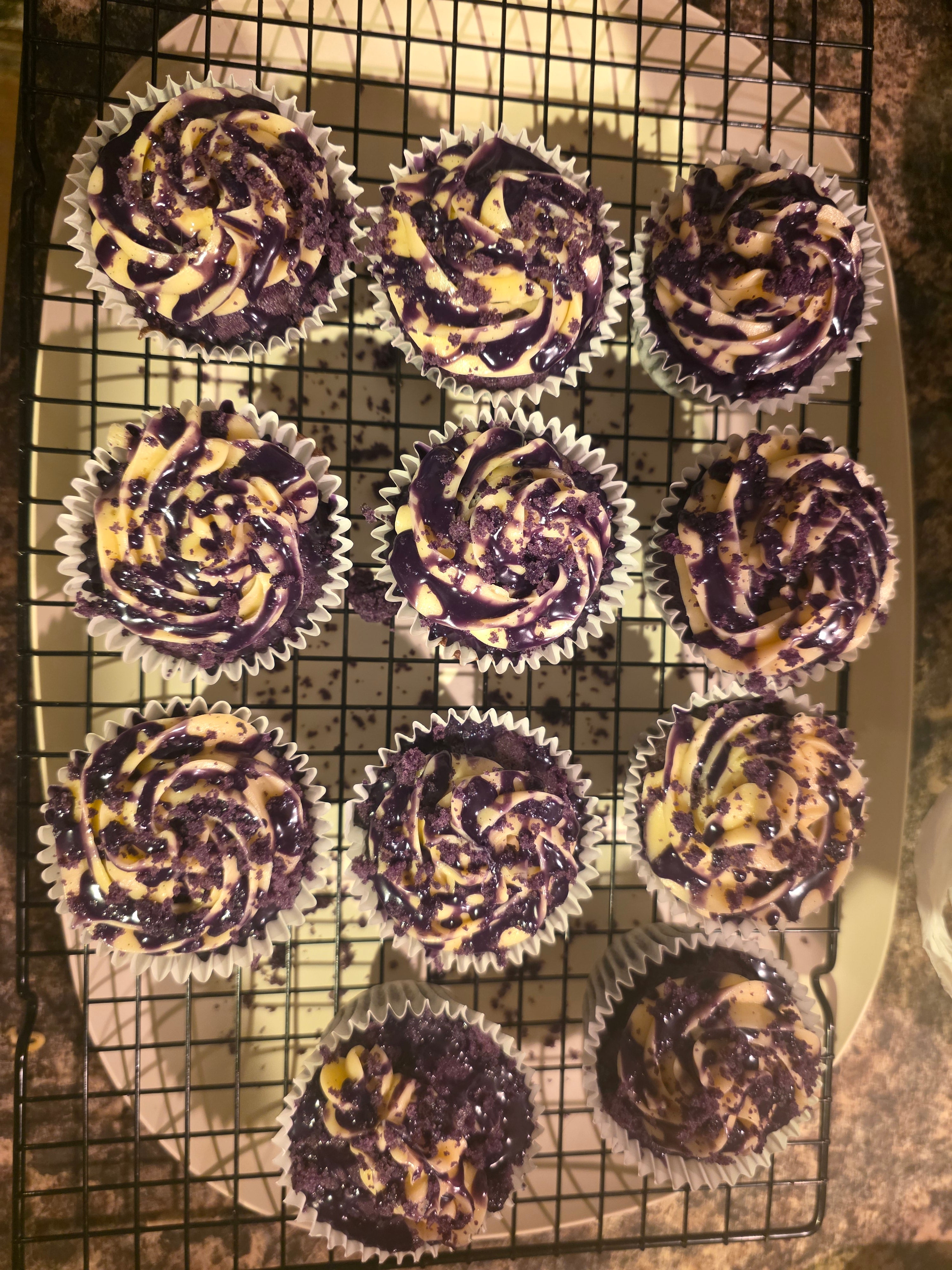 Box of 12 UBE Custard cupcakes