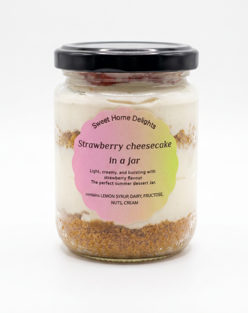 Strawberry Cheesecake in a Jar